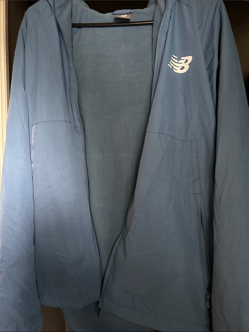 New Balance Men’s Slate Blue Hooded Windbreaker Jacket